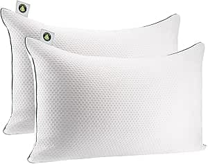 Velistra luxury hotel pillows in white cotton cases on bed