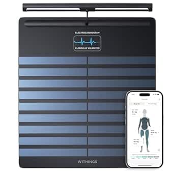 Withings Body Scan smart scale in black with handle attachment