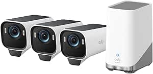 eufy eufyCam S3 Pro outdoor solar security camera in white
