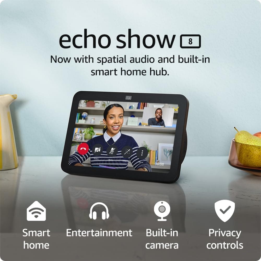 Amazon Echo Show 8 3rd gen displaying a recipe in a kitchen