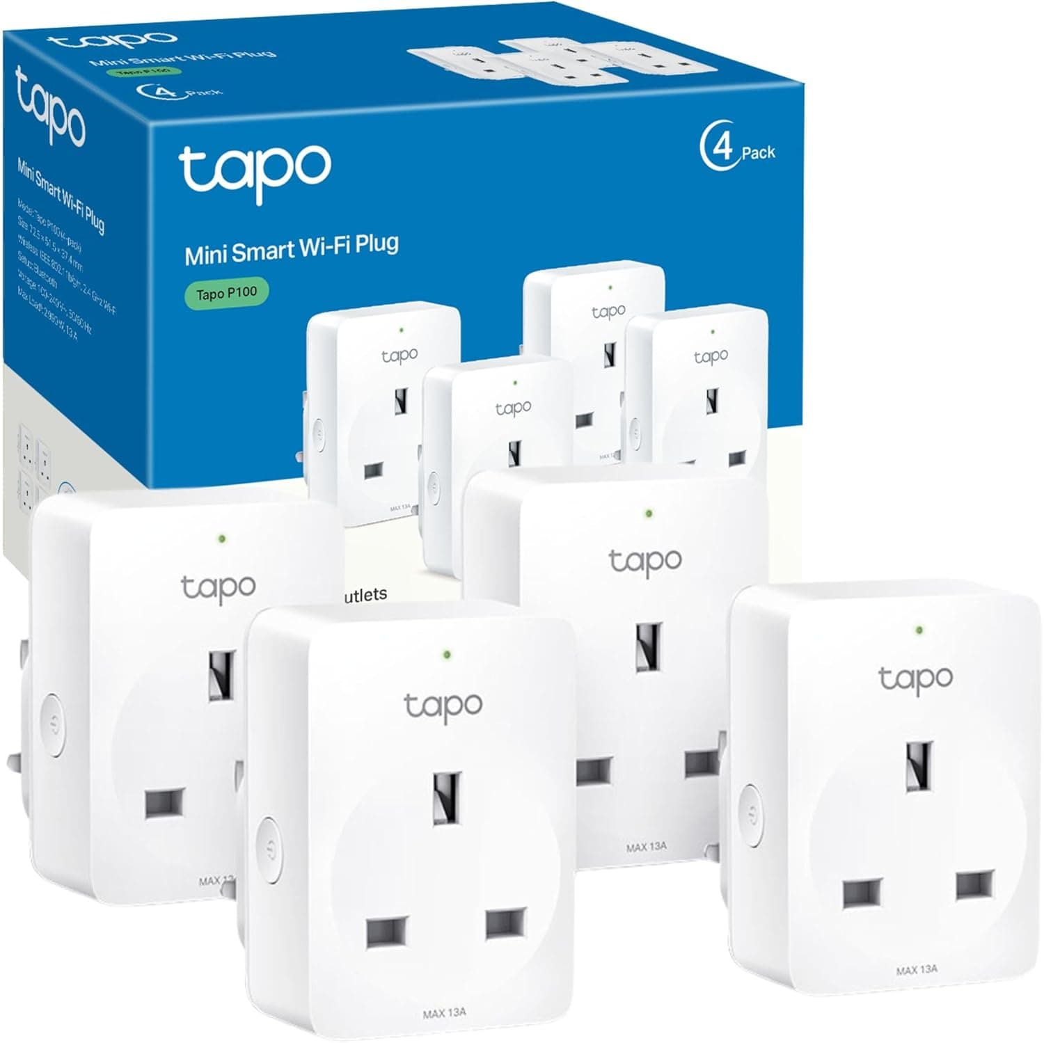 TP-Link Tapo P100 smart plugs 4-pack in box