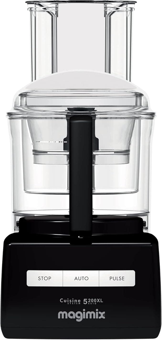 Magimix 5200XL food processor in black with three bowls and accessories