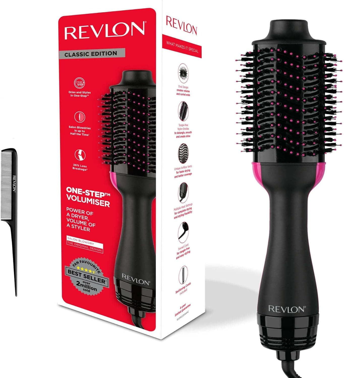 Revlon One-Step hair dryer brush styling long hair