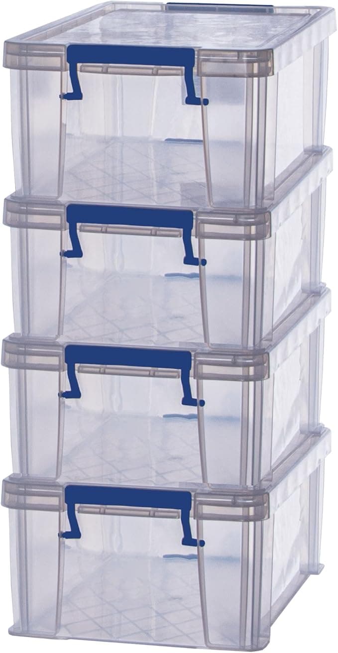Bankers Box ProStore storage boxes stacked in home office