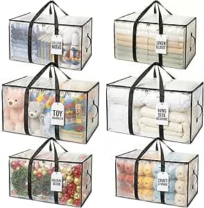 ClearSpace storage bags filled with duvets and compressed by rolling